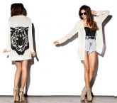 Cardigan Branca c/ Tigre