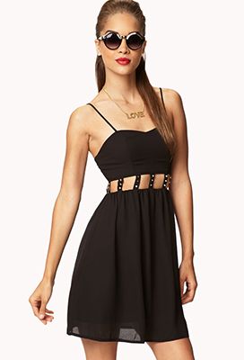 Vestido de tiras com Spikes