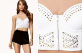 Top Cropped Branco c/ Tachas