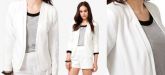 Blazer Branco c/ detalhe em Cetim