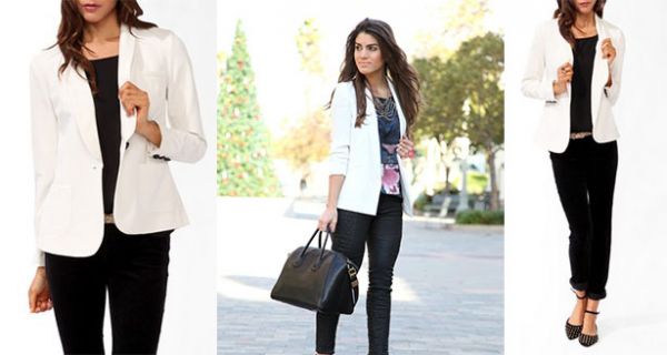 Blazer Branco c/ Botão preto