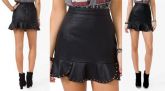 Saia de couro c/ Tachas